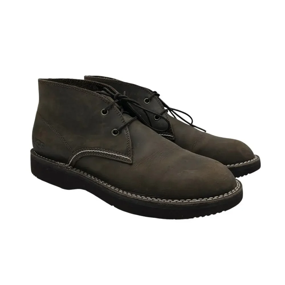 UGG Men's Camino Chukka Boots Size 10 Grizzly Brown Leather Lace Up Classic
